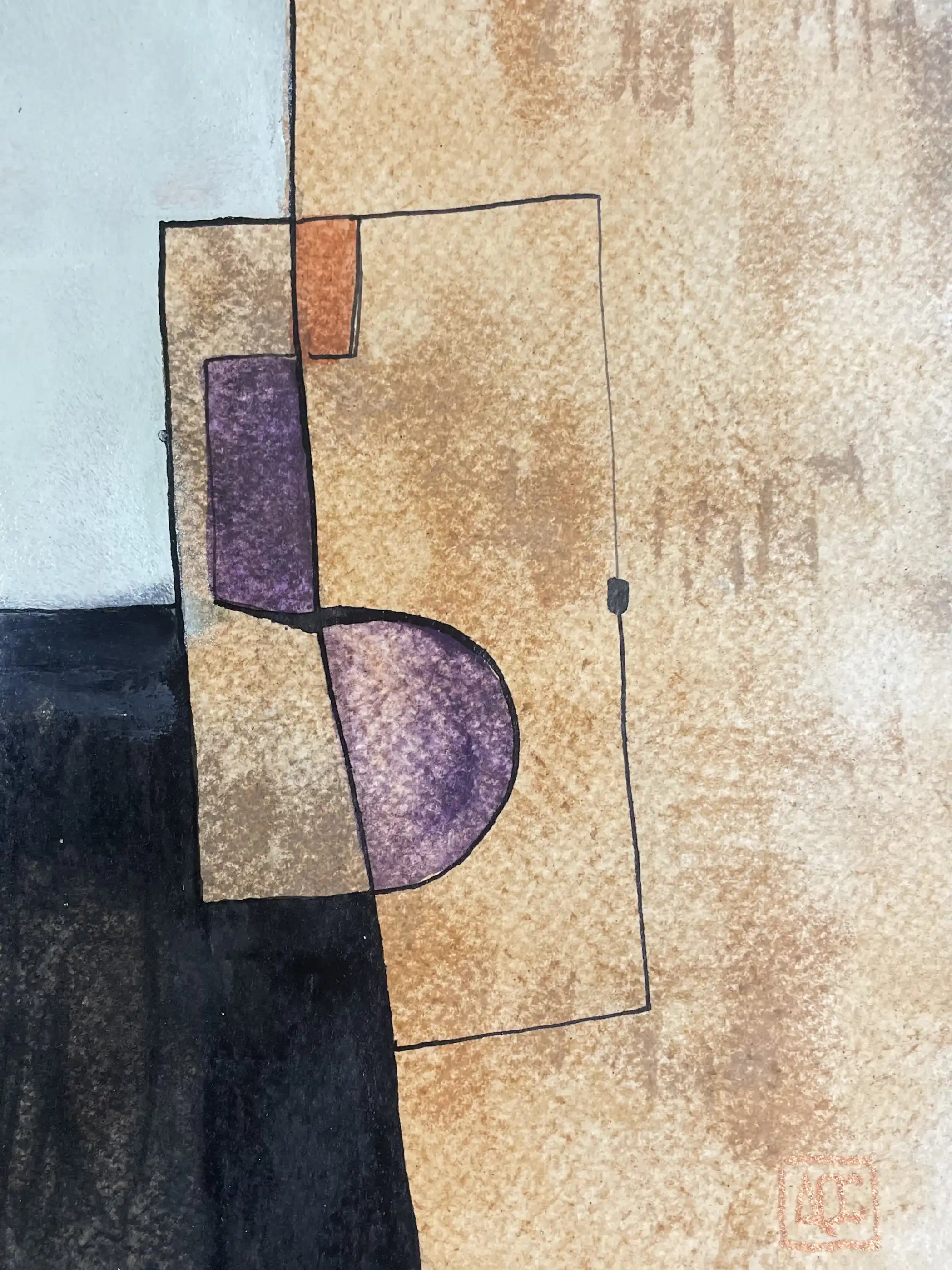 Watercolor titled F Major - Research on Harmony - Variation 7