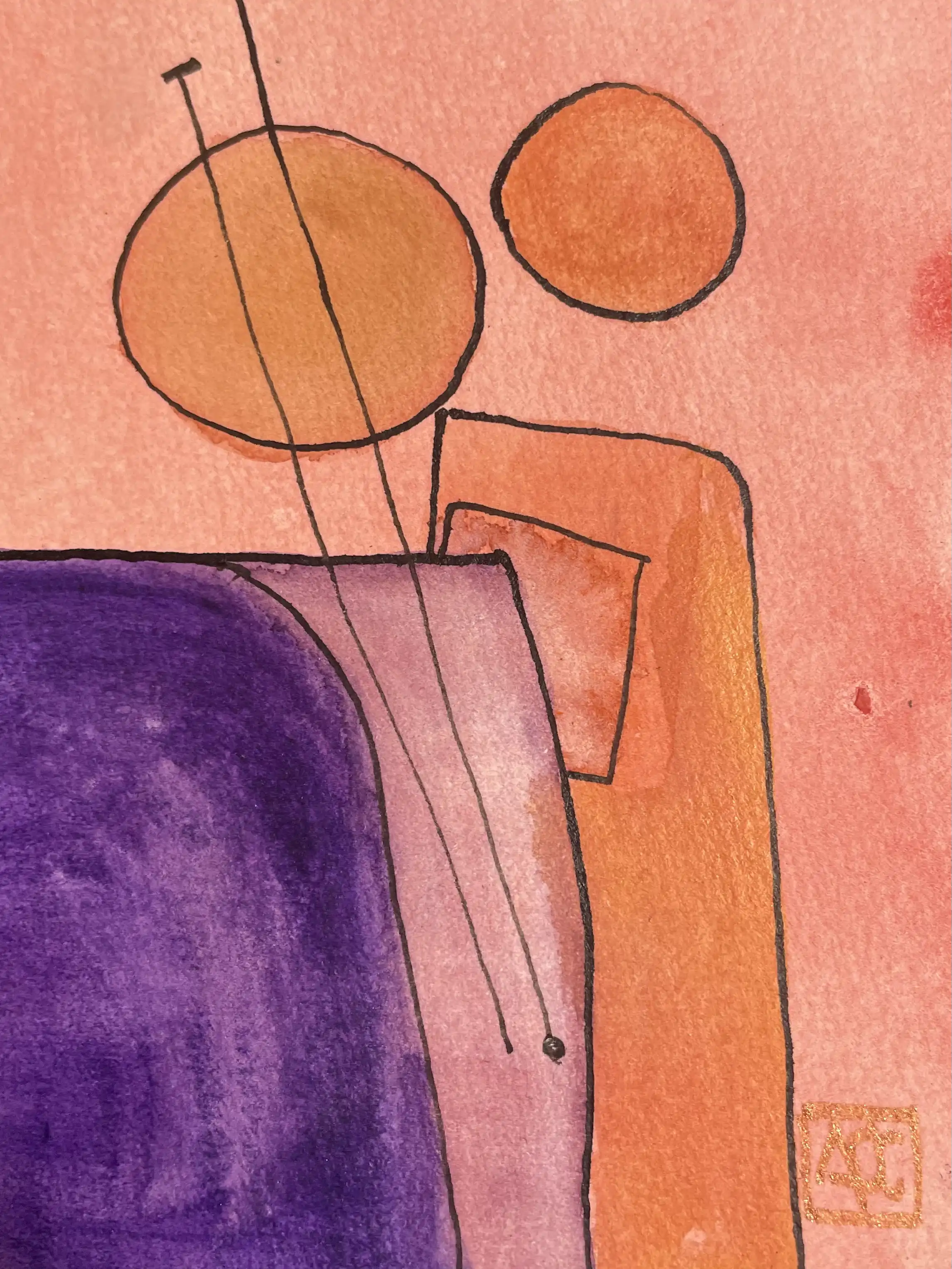 Watercolor titled F Major - Research on Harmony - Variation 9