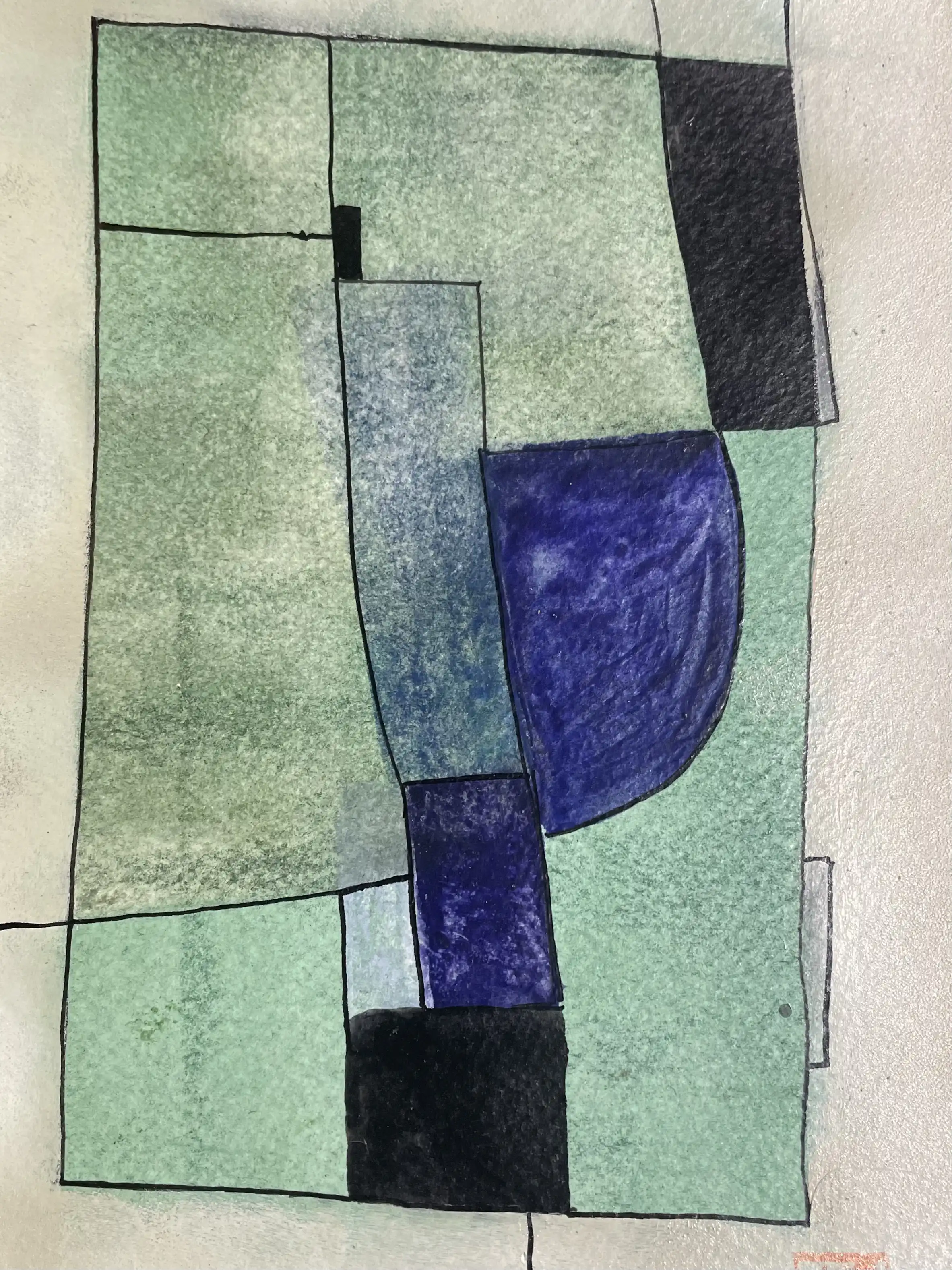 Watercolor titled F# Major - Research on Harmony - Variation 3