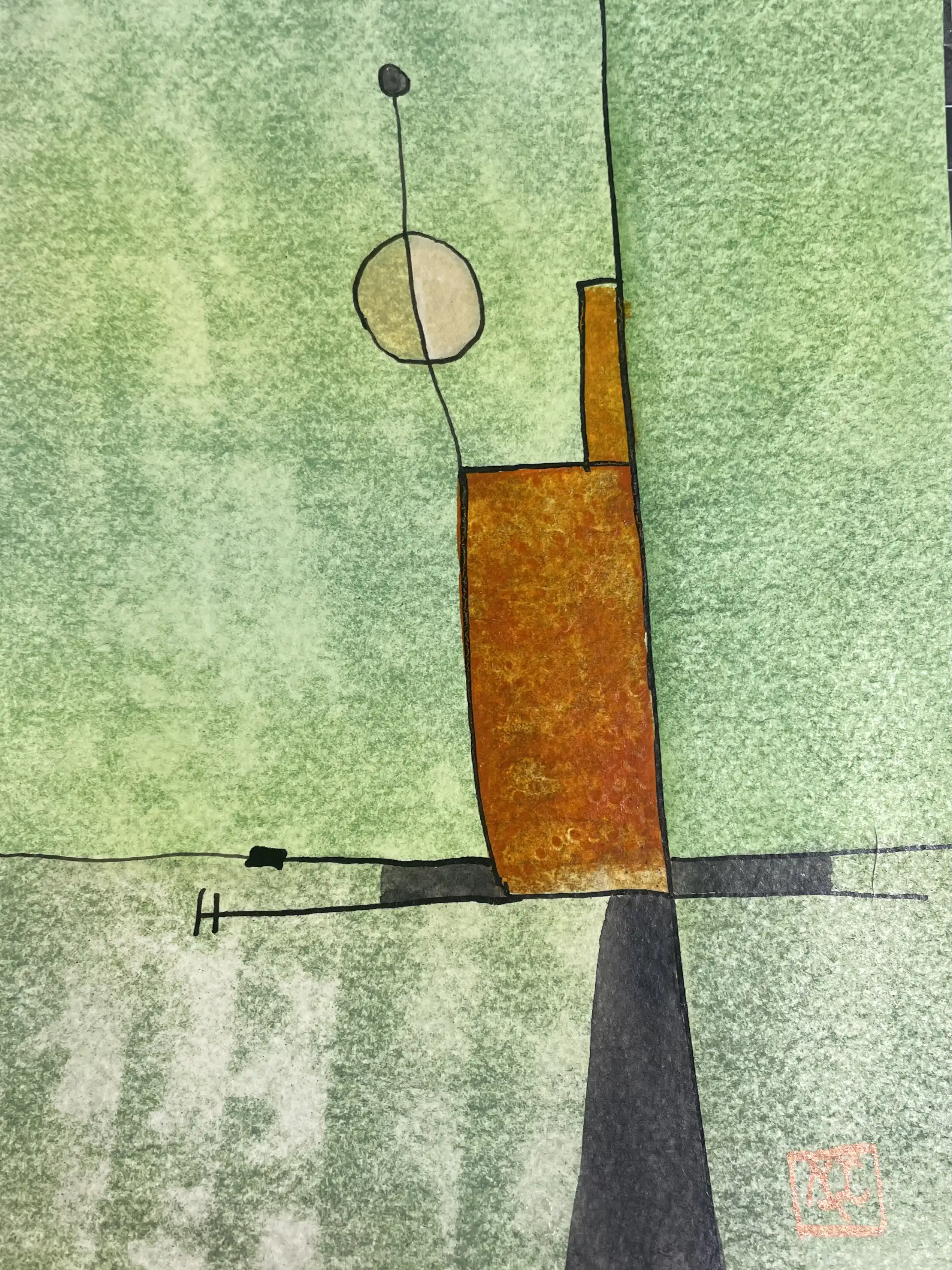 Watercolor titled G Major - Research on Harmony - Variation 5