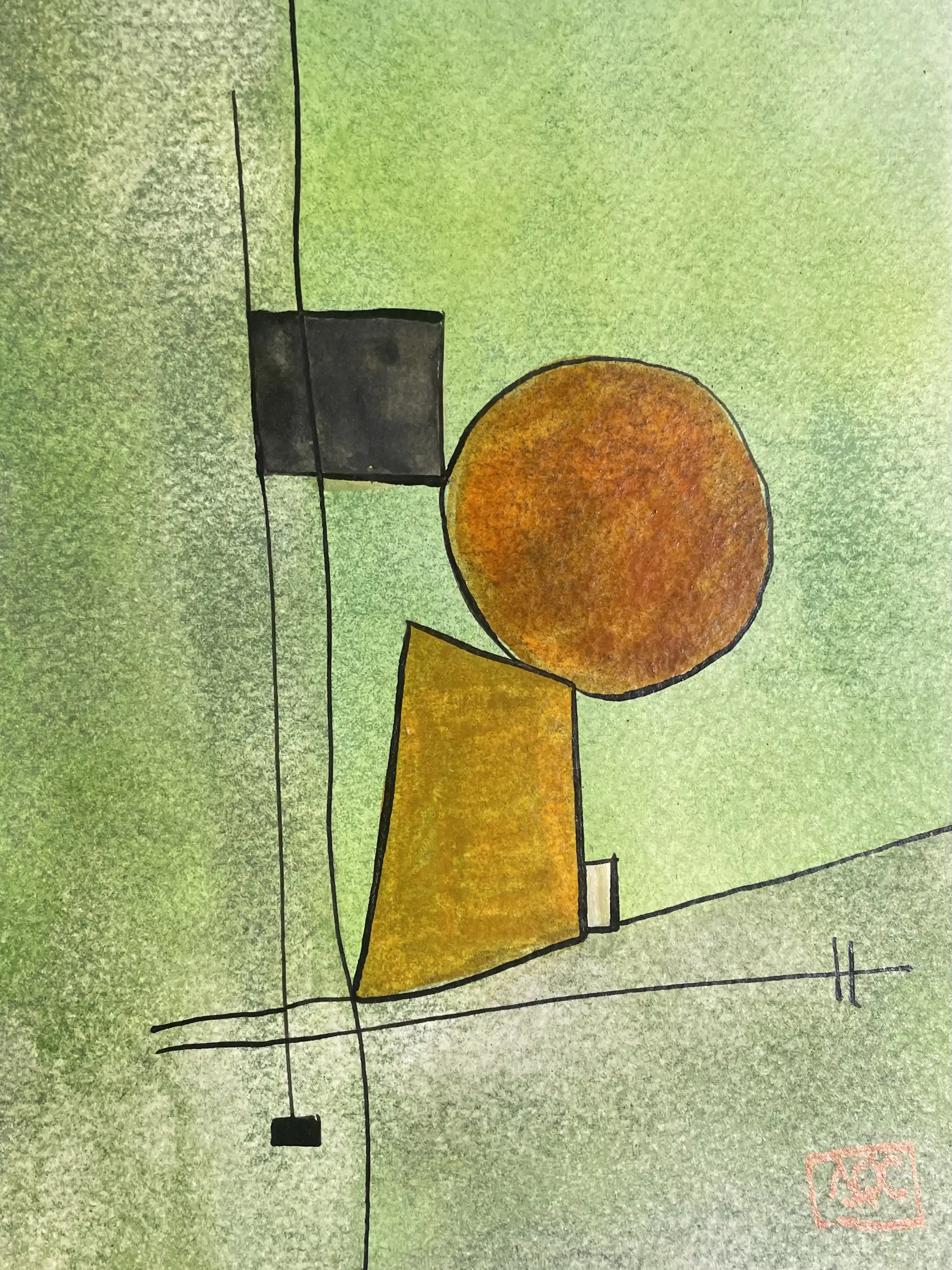 Watercolor titled G Major - Research on Harmony - Variation 8