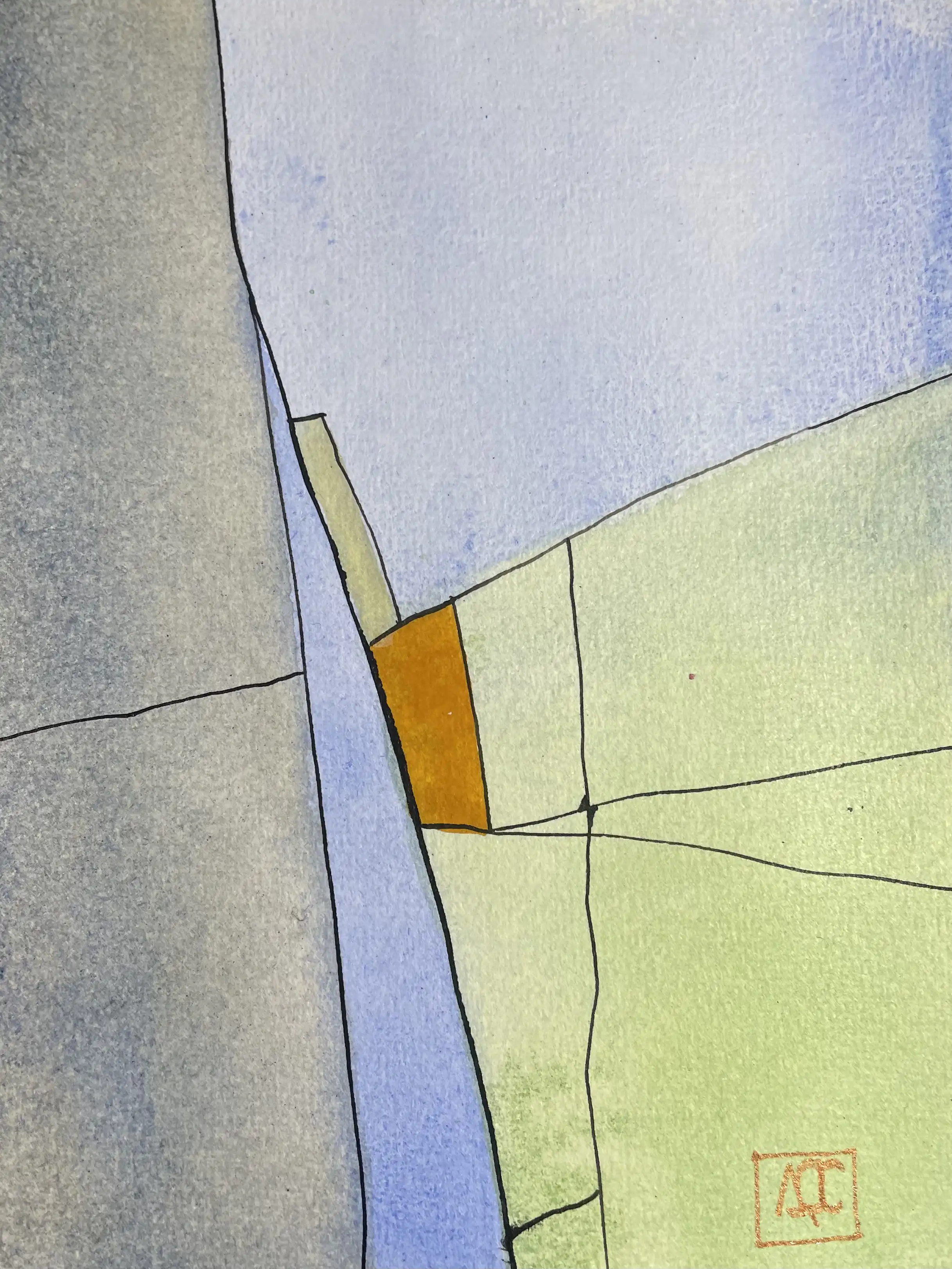 Watercolor titled G# Diminished - Research on Harmony