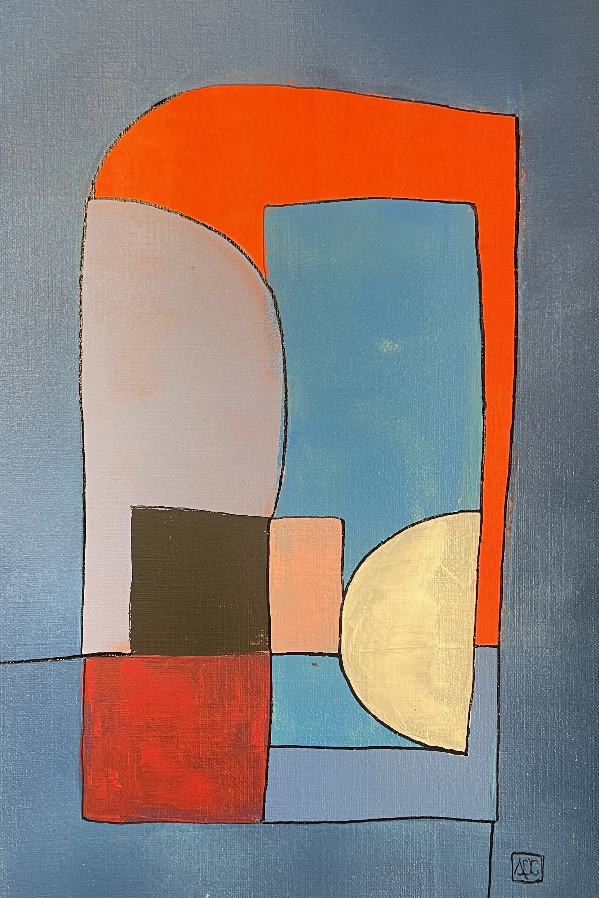 Acrylic titled Ab Major - Research on Harmony - Variations 13