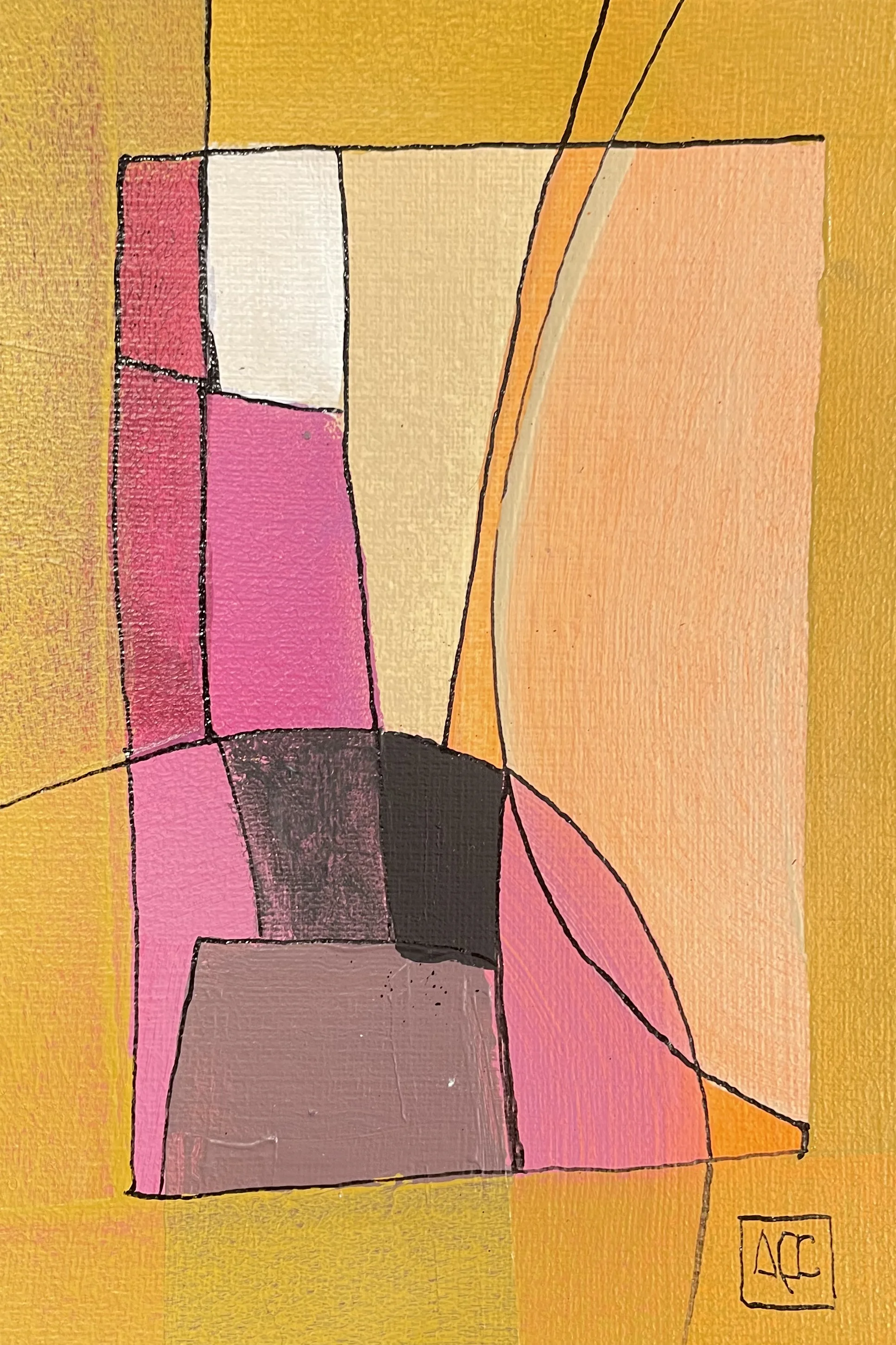 Acrylic titled D Minor - Research on Harmony - Variations 9