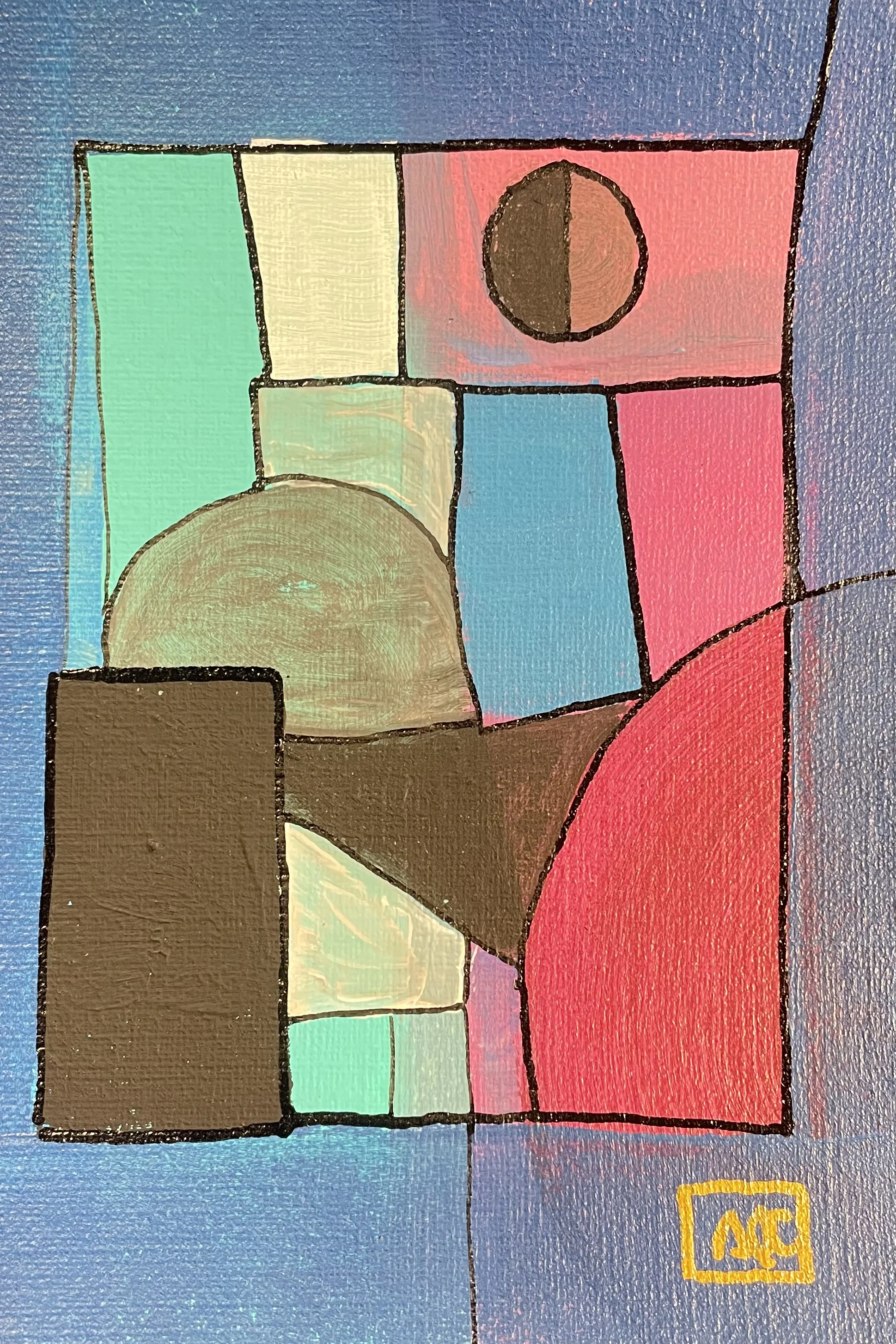 Acrylic titled Db Major - Research on Harmony - Variations 14