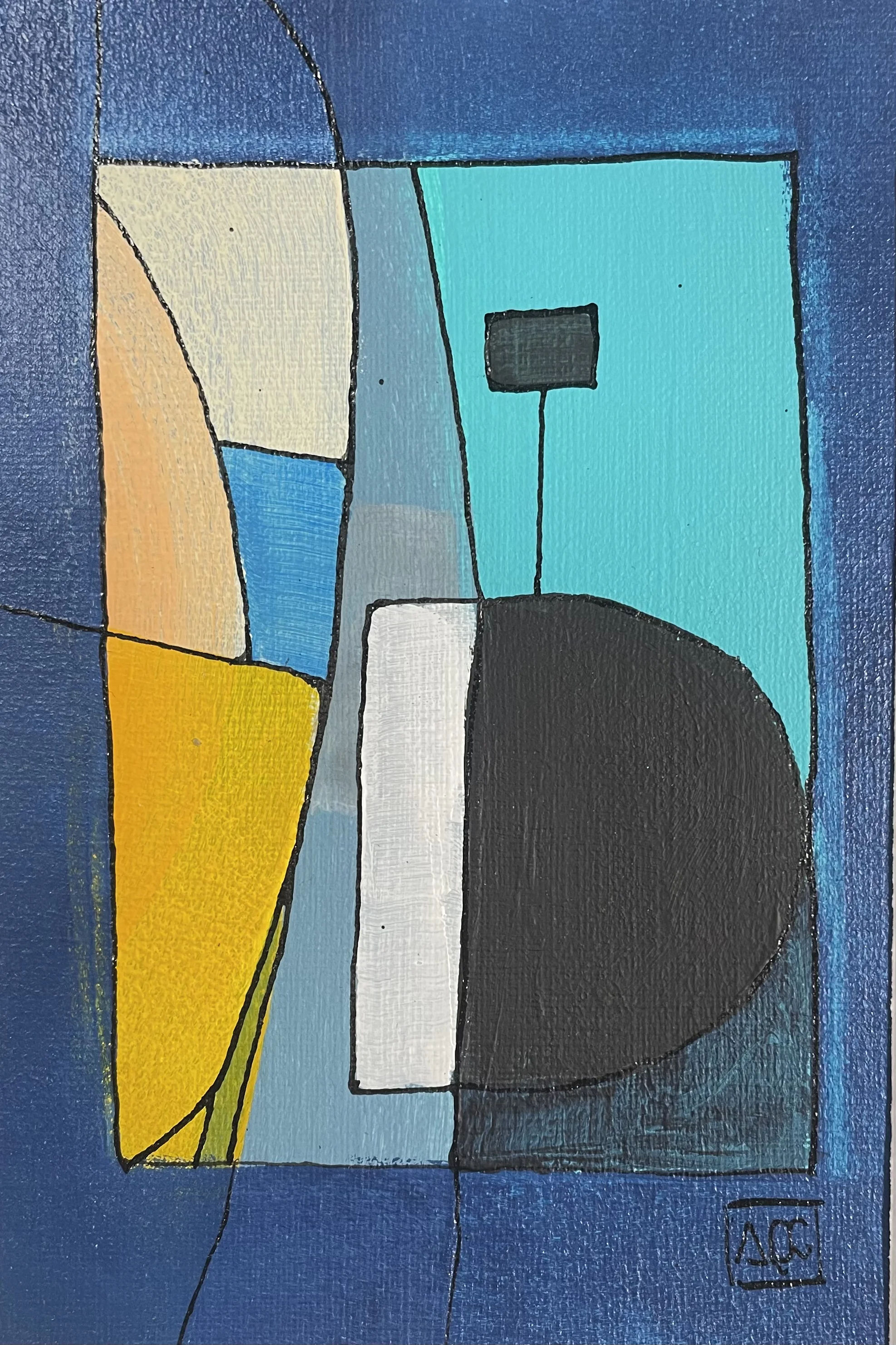 Acrylic titled Db Major - Research on Harmony - Variations 15