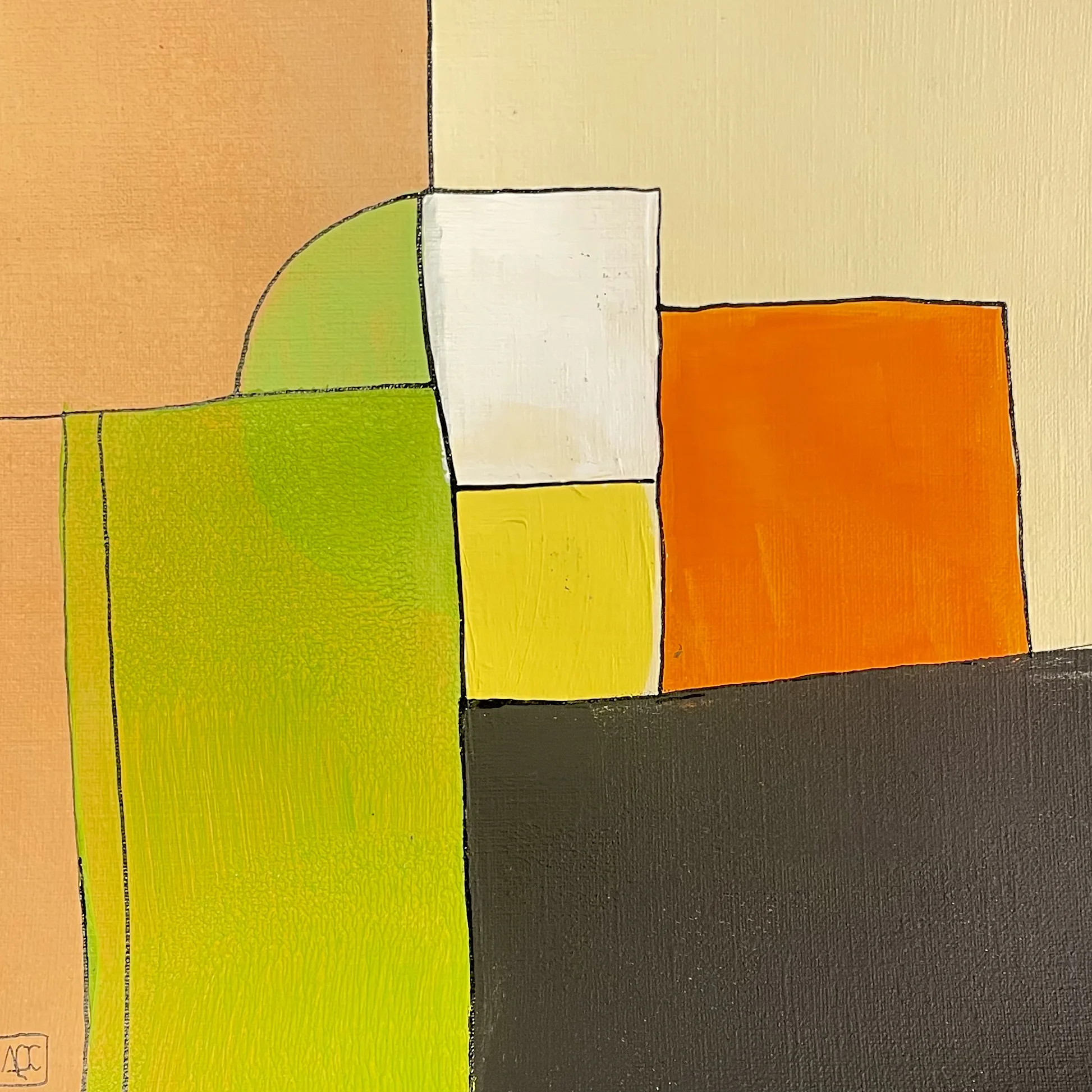 Acrylic titled E Minor - Research on Harmony - Variations 8