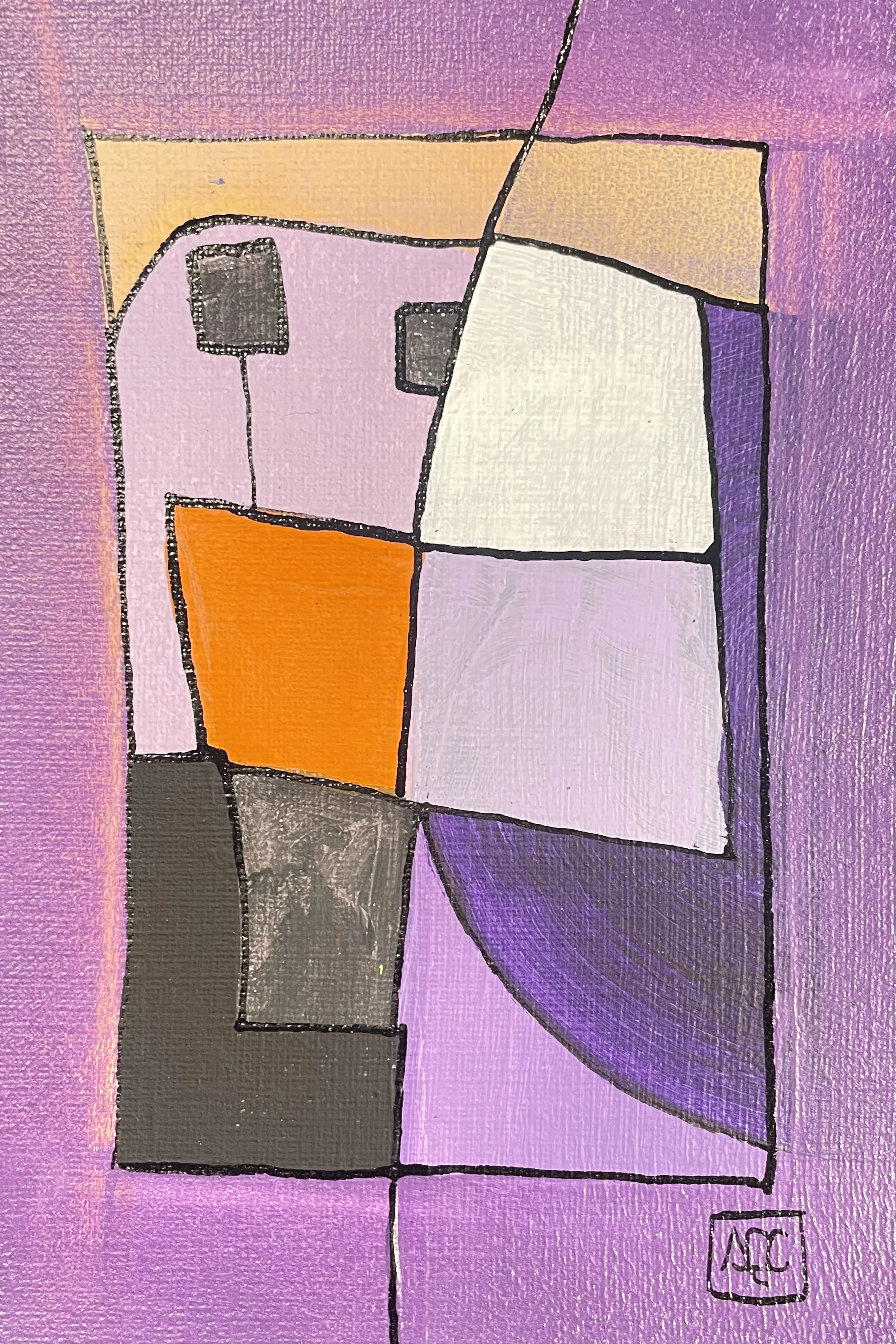 Acrylic titled Eb Major - Research on Harmony - Variations 5