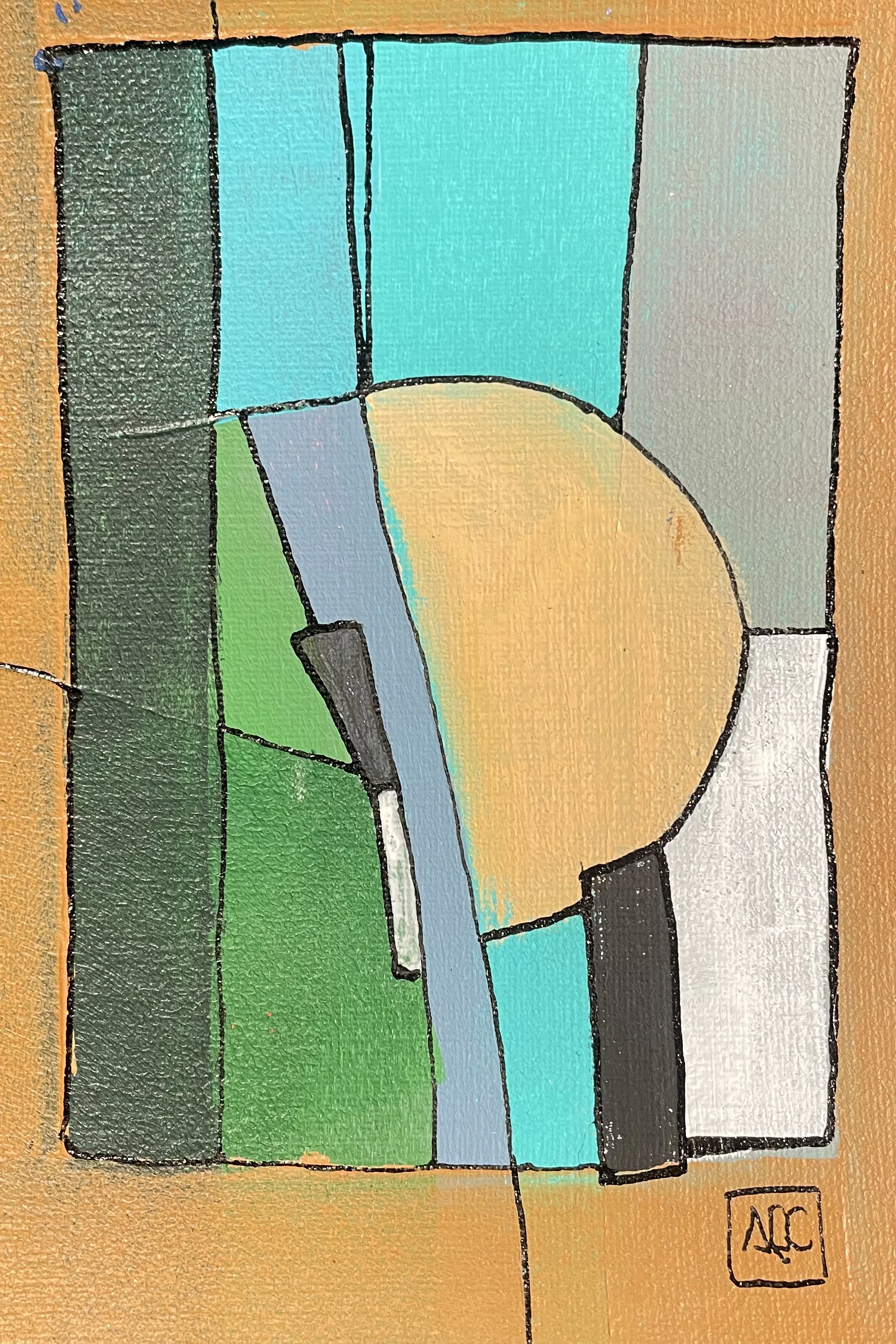 Acrylic titled F#Minor - Research on Harmony - Variations 7