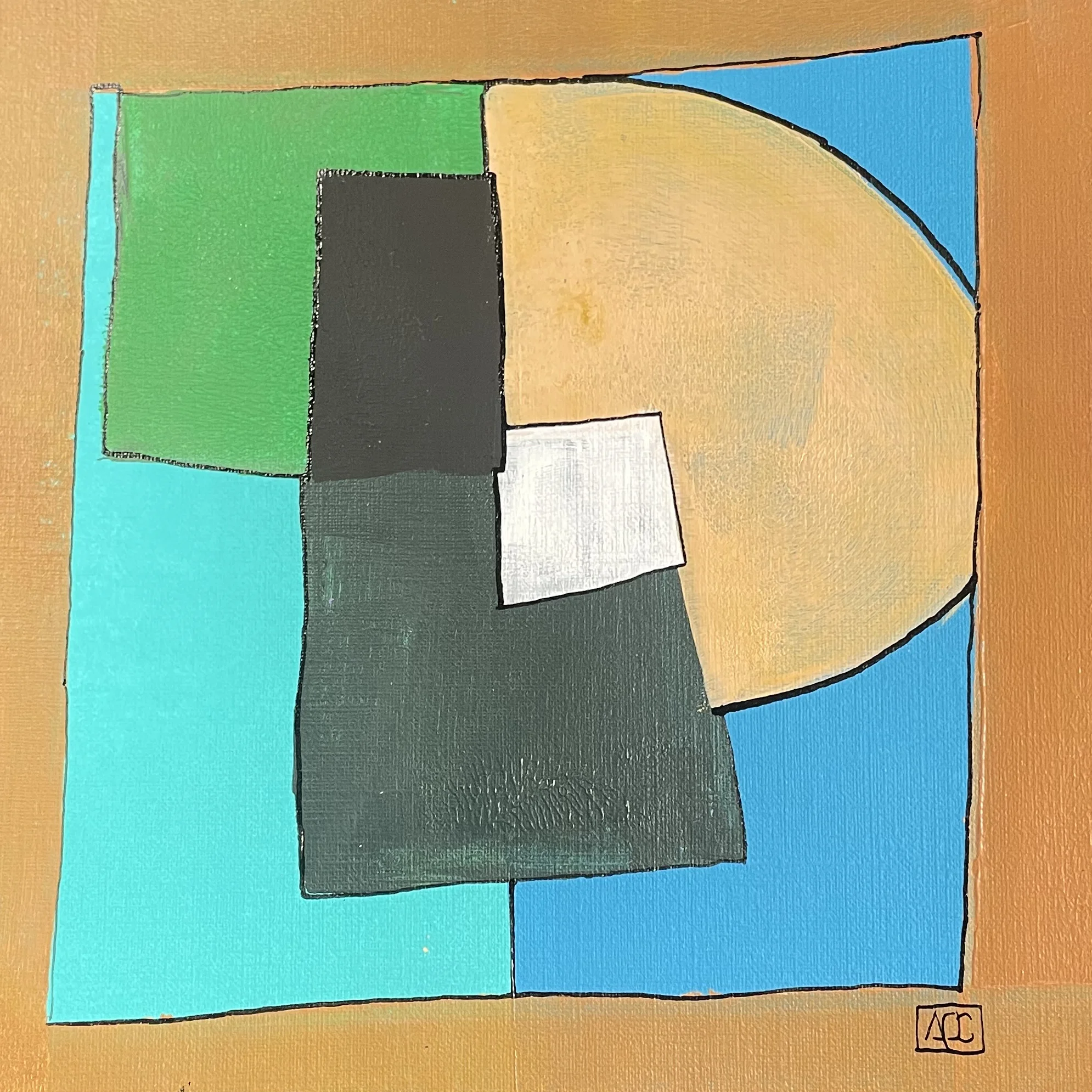 Acrylic titled F#Minor - Research on Harmony - Variations 8