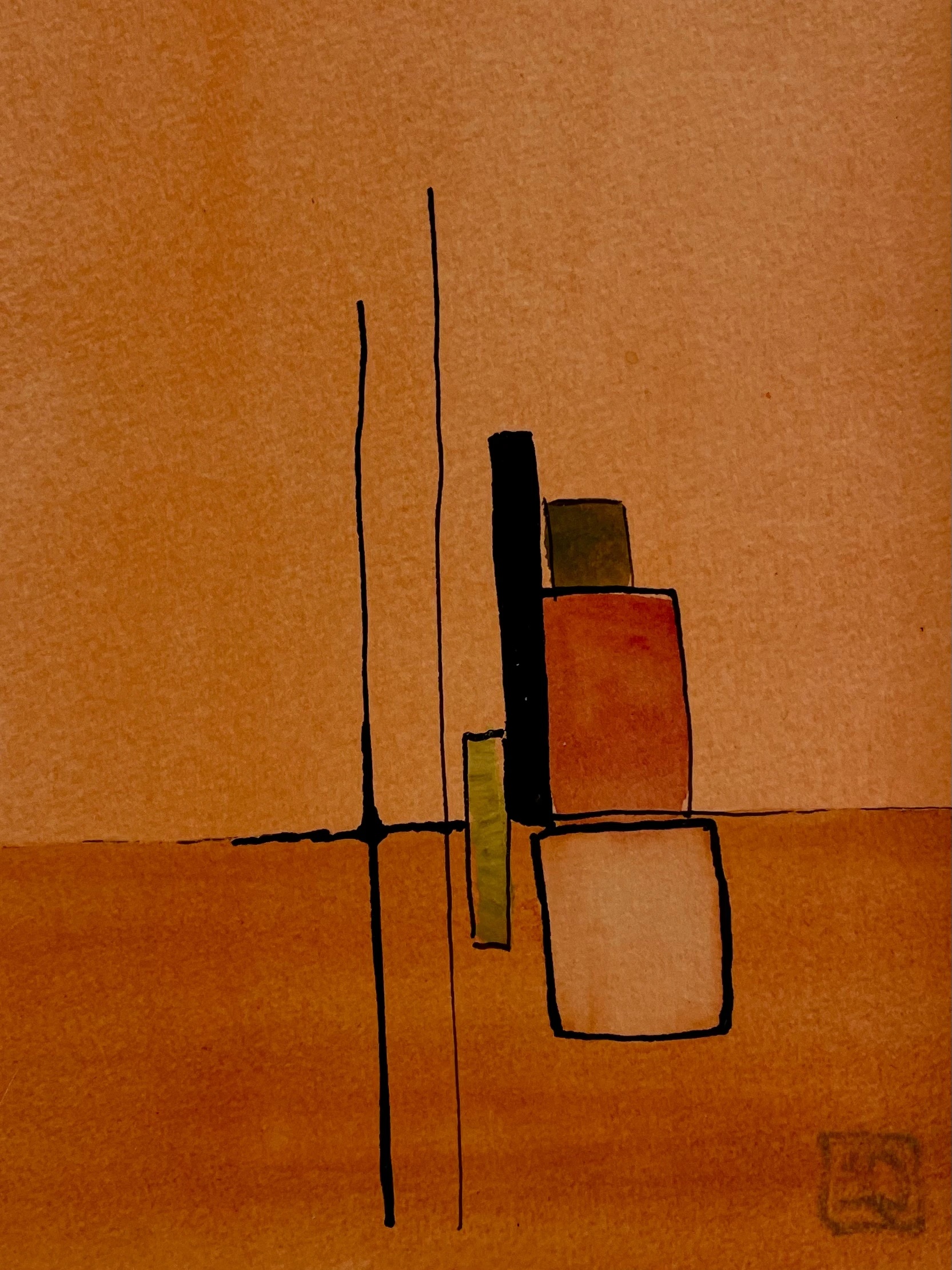 Étude à l'aquarelle en Ré5 (power chord) n° 1 — Arnaud Quercy